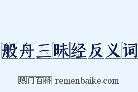 般舟三昧经反义词是什么意思的图片